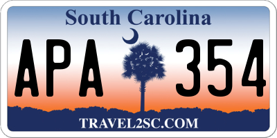 SC license plate APA354