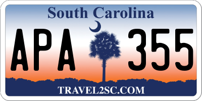 SC license plate APA355