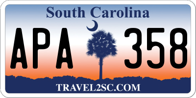 SC license plate APA358