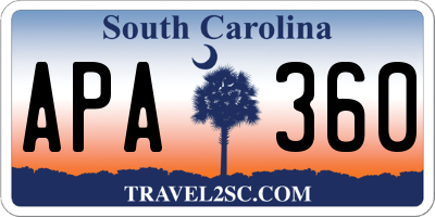 SC license plate APA360