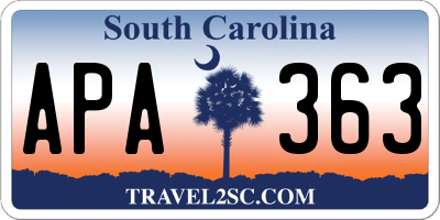 SC license plate APA363