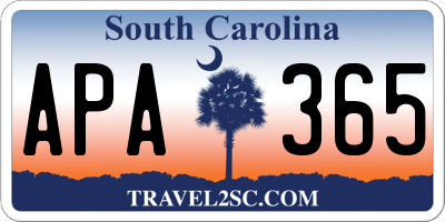 SC license plate APA365