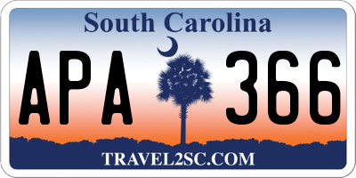 SC license plate APA366