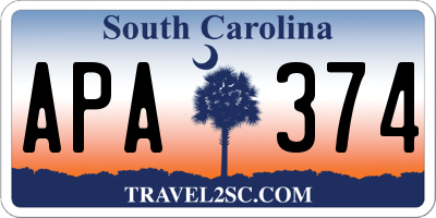 SC license plate APA374