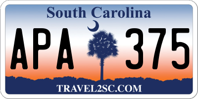 SC license plate APA375