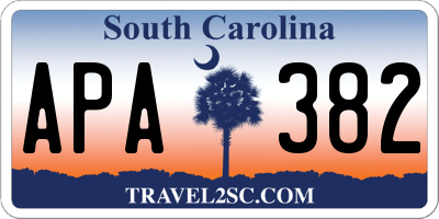 SC license plate APA382