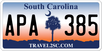 SC license plate APA385