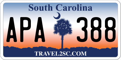 SC license plate APA388