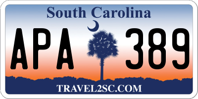 SC license plate APA389