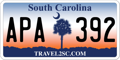 SC license plate APA392