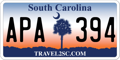 SC license plate APA394
