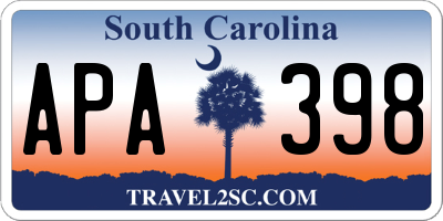 SC license plate APA398