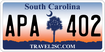 SC license plate APA402