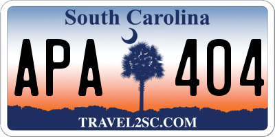 SC license plate APA404