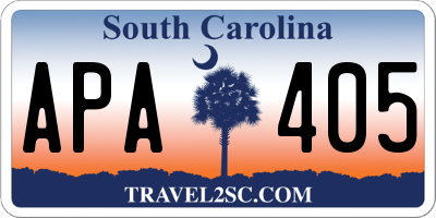 SC license plate APA405