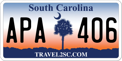 SC license plate APA406