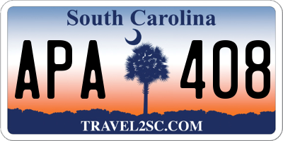 SC license plate APA408
