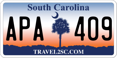 SC license plate APA409