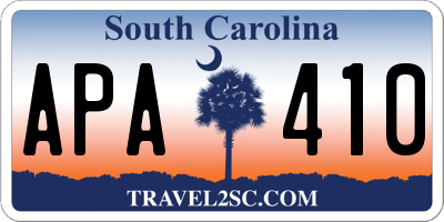 SC license plate APA410