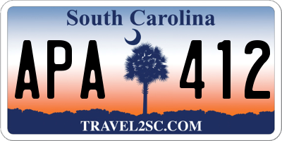 SC license plate APA412