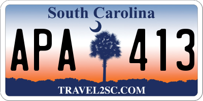 SC license plate APA413
