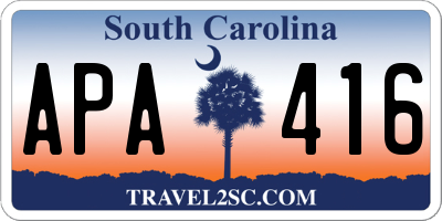 SC license plate APA416