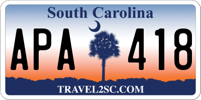 SC license plate APA418