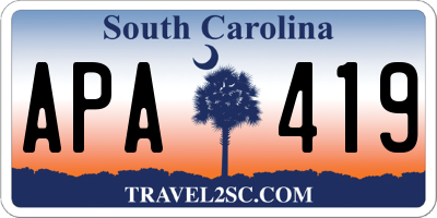 SC license plate APA419