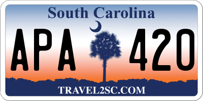 SC license plate APA420