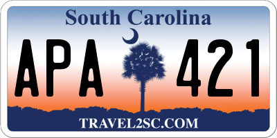 SC license plate APA421