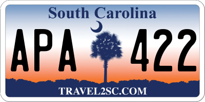 SC license plate APA422