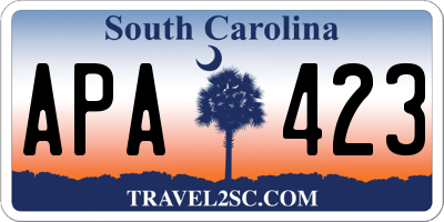 SC license plate APA423