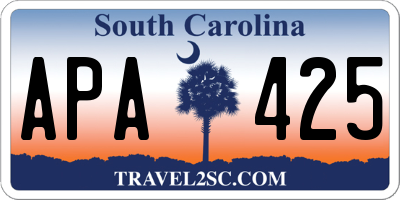 SC license plate APA425