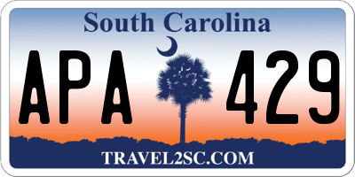 SC license plate APA429