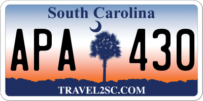 SC license plate APA430