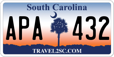 SC license plate APA432