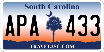 SC license plate APA433