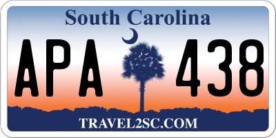 SC license plate APA438