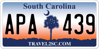 SC license plate APA439