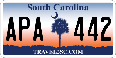 SC license plate APA442