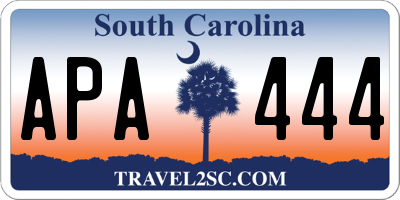 SC license plate APA444
