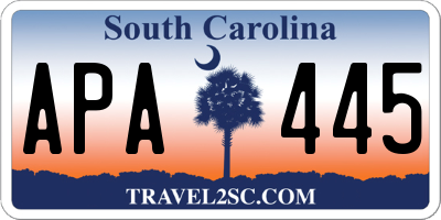 SC license plate APA445