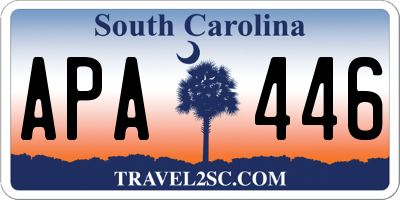 SC license plate APA446