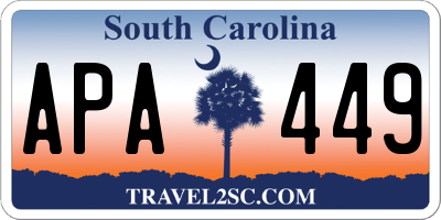 SC license plate APA449