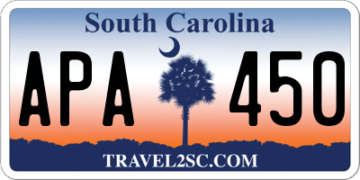 SC license plate APA450