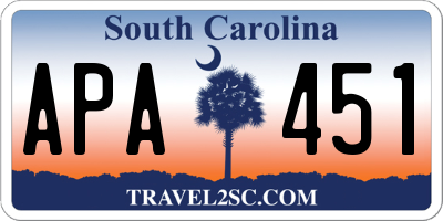 SC license plate APA451