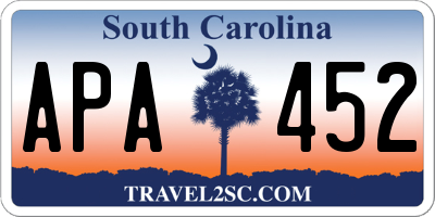 SC license plate APA452
