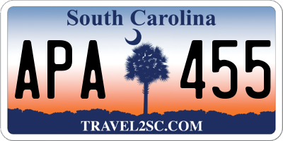 SC license plate APA455