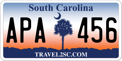 SC license plate APA456