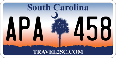 SC license plate APA458